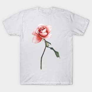 Pink rose watercolor T-Shirt